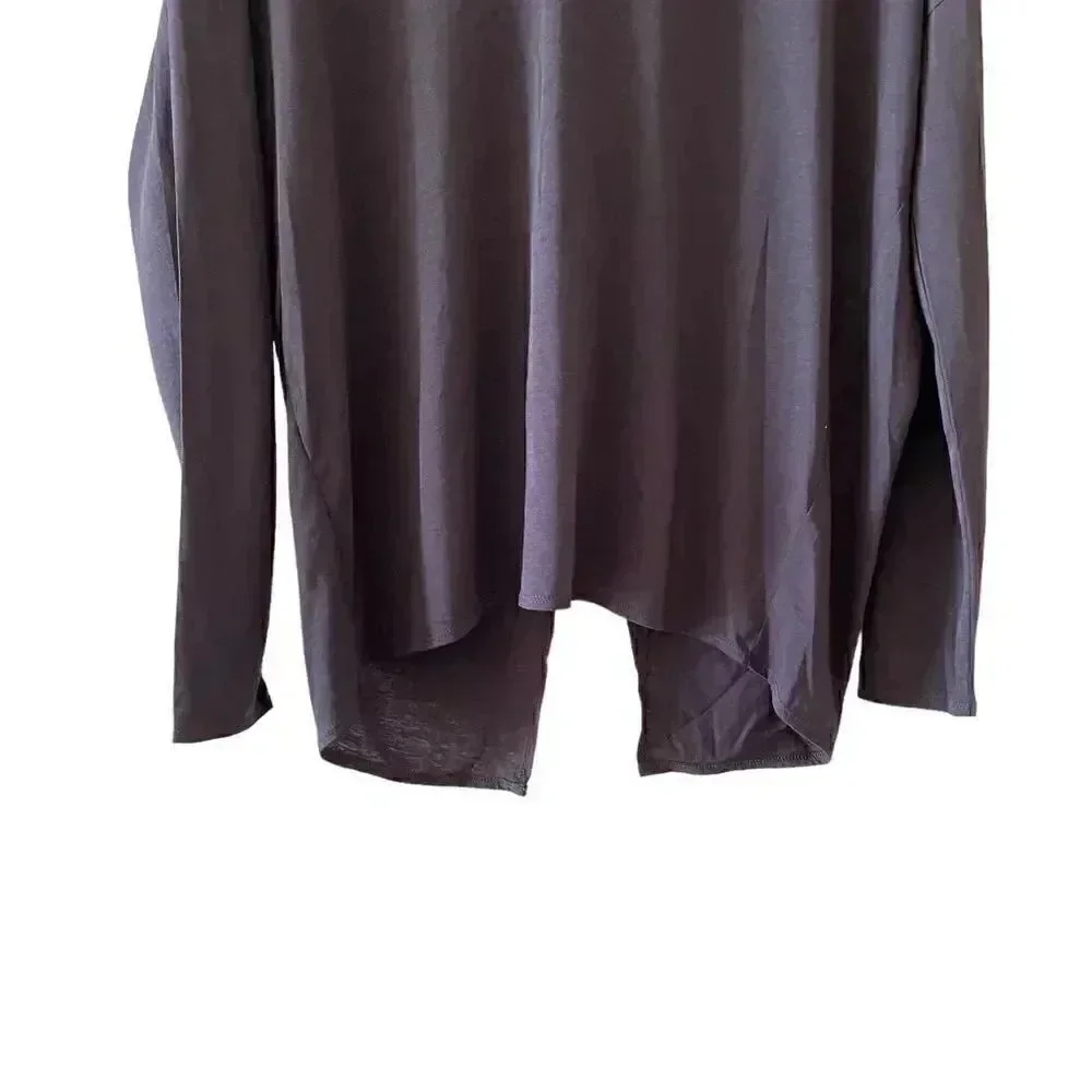 NWT Chaser V NECK TULIP BACK PULLOVER Union Black Long Sleeves Women’s Blouse M
